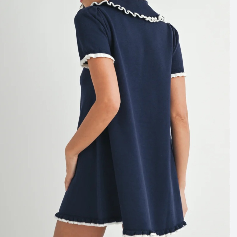 MABLE Jolene Ruffle Trim Knit Dress NWT - Picture 2 of 8